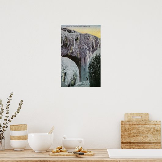 Aussicht auf die Höhle des Windes im Winter Poster (Küche)