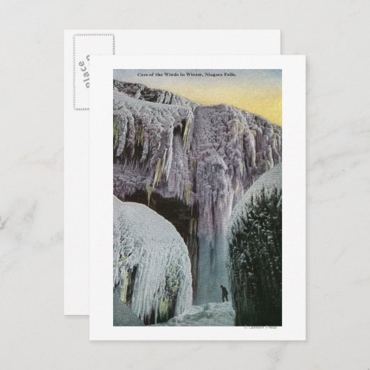 Aussicht auf die Höhle des Windes im Winter Postkarte (Vorne/Hinten)