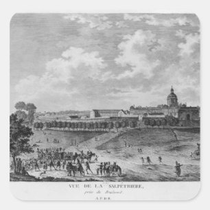 Aussicht auf die Hopital La Salpetriere Quadratischer Aufkleber