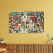 Aussicht auf die Innenstadt und das Stadtzentrum Leinwanddruck (Insitu (Wohnzimmer))