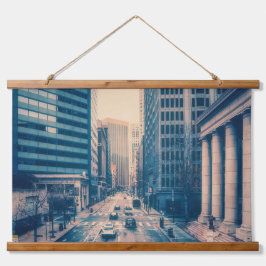 Aussicht auf die Innenstadt von San Francisco Wandteppich Mit Holzrahmen