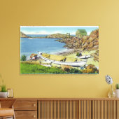 Aussicht auf die Insel Monhegan, Strand Leinwanddruck (Insitu (Wohnzimmer))