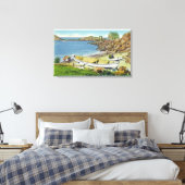 Aussicht auf die Insel Monhegan, Strand Leinwanddruck (Insitu (Schlafzimmer))