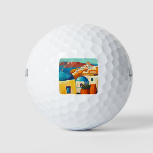 Aussicht auf die Insel Santorini, Griechenland Golfball (Vorderseite)
