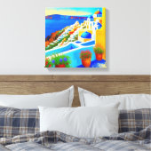 Aussicht auf die Insel Santorini Leinwanddruck (Insitu (Schlafzimmer))