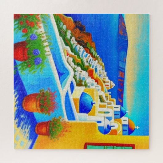 Aussicht auf die Insel Santorini Puzzle (Horizontal)