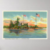 Aussicht auf die Insel Zavikon Poster (Vorne)