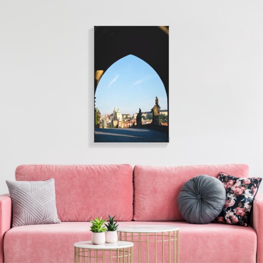 Aussicht auf die Karlsbrücke in Prag Leinwanddruck (Insitu (Wohnzimmer))