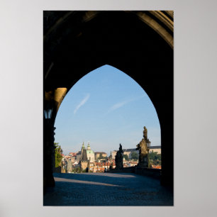 Aussicht auf die Karlsbrücke in Prag Poster