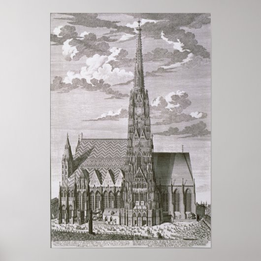 Aussicht auf die Kathedrale St. Stephans Poster (Vorne)