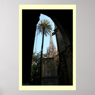 Aussicht auf die Kathedrale von Gaudi Poster