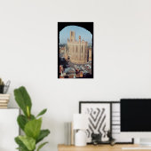 Aussicht auf die Kathedrale von Sainte-Cecile Poster (Heimbüro)