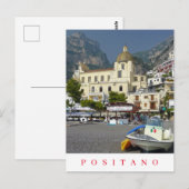 Aussicht auf die Kirche Positano Postkarte (Vorne/Hinten)