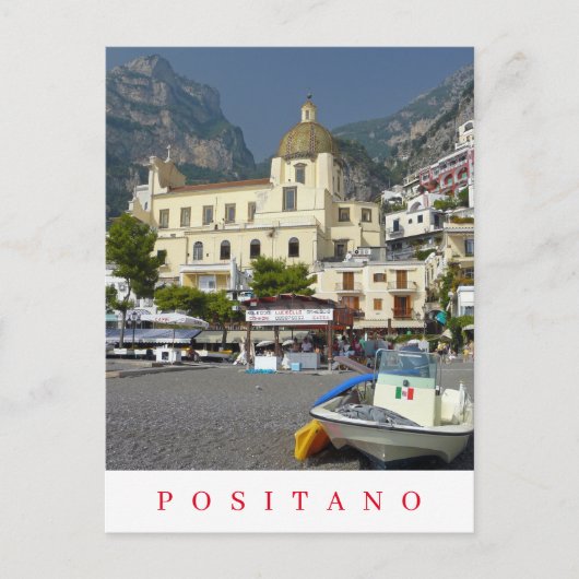 Aussicht auf die Kirche Positano Postkarte (Vorderseite)