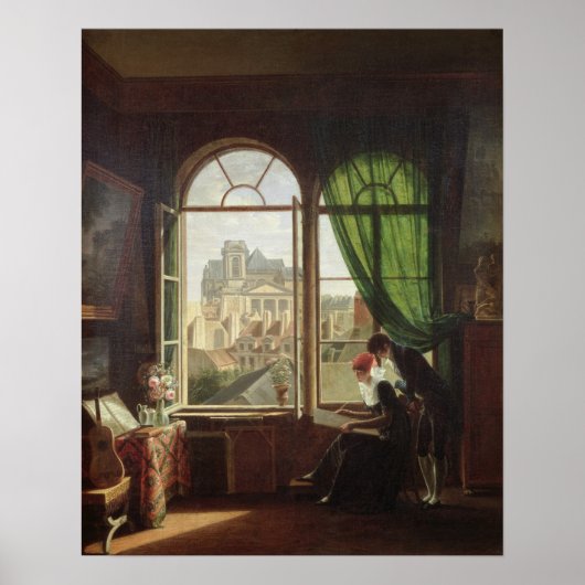 Aussicht auf die Kirche Saint-Eustache Poster (Vorne)