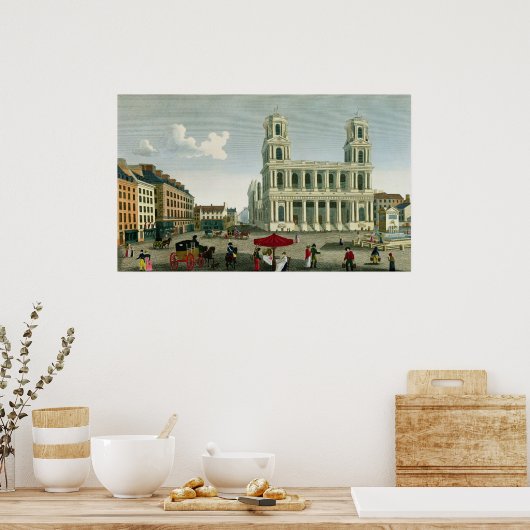 Aussicht auf die Kirche Saint-Sulpice Poster (Küche)