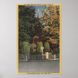 Aussicht auf die Kirche St. James Episcopal Poster