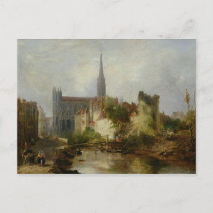 Aussicht auf die Kirche St. Peter, Caen, 1841 Postkarte