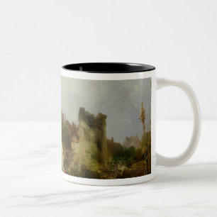 Aussicht auf die Kirche St. Peter, Caen, 1841 Zweifarbige Tasse