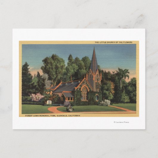 Aussicht auf die kleine Kirche der Blume Postkarte (Vorderseite)