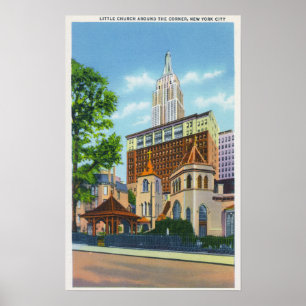 Aussicht auf die kleine Kirche Poster