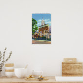 Aussicht auf die kleine Kirche Poster (Küche)