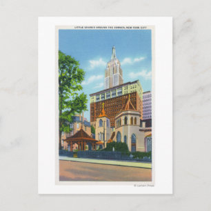 Aussicht auf die kleine Kirche Postkarte