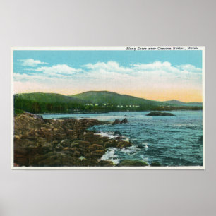 Aussicht auf die Küste nahe dem Hafen von Camden Poster