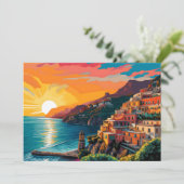 Aussicht auf die Küste von Amalfi Italien Einladung (Stehend Vorderseite)