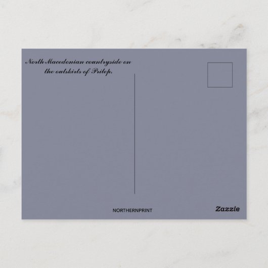 Aussicht auf die Landschaft in Nordmakedonien Postkarte (Rückseite)