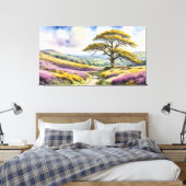 Aussicht auf die Landschaft mit Eichenbäumen, Hüge Leinwanddruck (Insitu (Schlafzimmer))