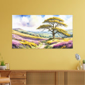 Aussicht auf die Landschaft mit Eichenbäumen, Hüge Leinwanddruck (Insitu (Wohnzimmer))