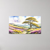 Aussicht auf die Landschaft mit Eichenbäumen, Hüge Leinwanddruck (Vorderseite)