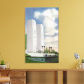 Aussicht auf die Landung und die Pylonen Leinwanddruck (Insitu (Wohnzimmer))