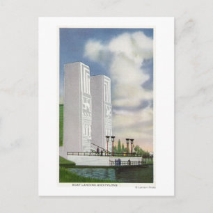 Aussicht auf die Landung und die Pylonen Postkarte