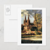 Aussicht auf die Lichfield-Kathedrale Postkarte (Vorne/Hinten)
