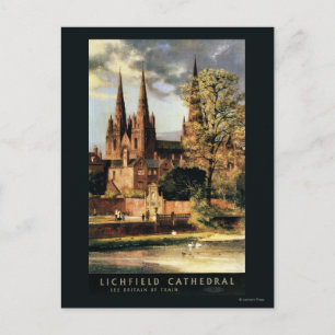 Aussicht auf die Lichfield-Kathedrale Postkarte