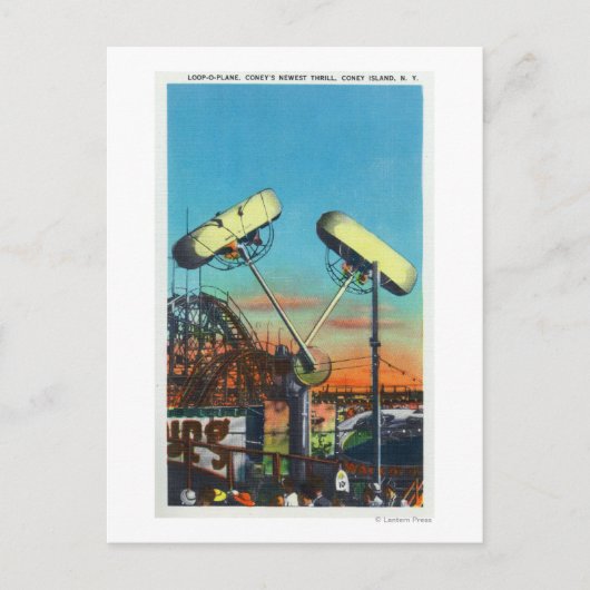 Aussicht auf die Loop-o-Flugzeug-Fahrt Nr. 1 Postkarte (Vorderseite)