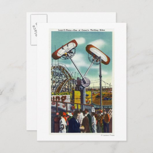Aussicht auf die Loop-o-Flugzeug-Fahrt Nr. 2 Postkarte (Vorne/Hinten)