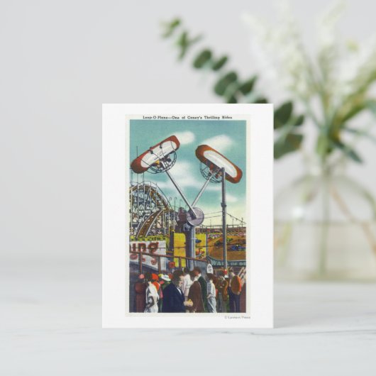 Aussicht auf die Loop-o-Flugzeug-Fahrt Nr. 2 Postkarte (Stehend Vorderseite)