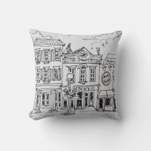 Aussicht auf die M Street in Georgetown, Washingto Kissen