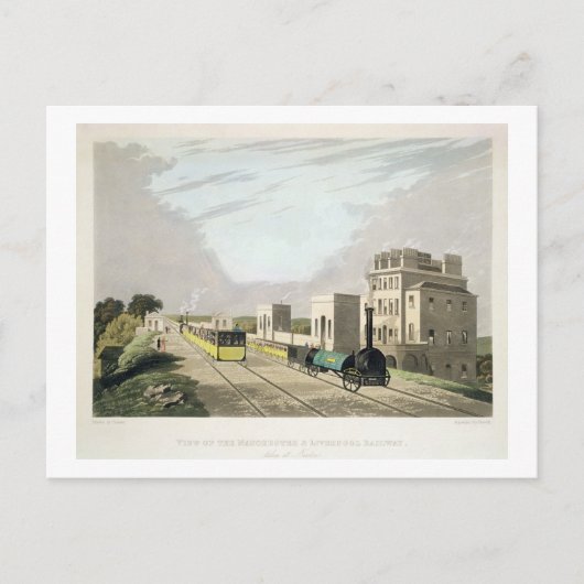 Aussicht auf die Manchester und die Liverpool-Bahn Postkarte (Vorderseite)