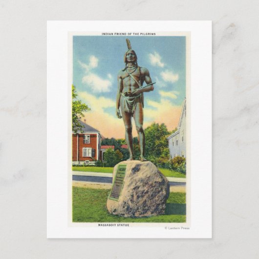 Aussicht auf die Massasoit Statue Nr. 2 Postkarte (Vorderseite)