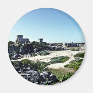 Aussicht auf die Maya-Ruinen, Tulum Magnet