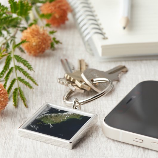 Aussicht auf die meisten südlichen Inseln Neuseela Schlüsselanhänger (Seite)