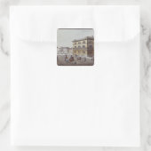 Aussicht auf die Münze, Berlin Quadratischer Aufkleber (Tasche)