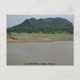 Aussicht auf die Natur von der Voi wildlife Lodge Postkarte