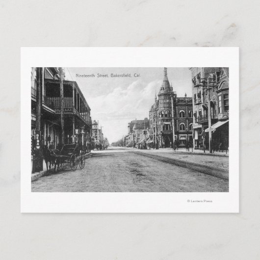 Aussicht auf die neunzehnte Straße # 2Bakersfield, Postkarte (Vorderseite)