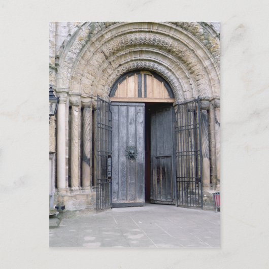 Aussicht auf die Nordtür der Kathedrale von Durham Postkarte (Vorderseite)