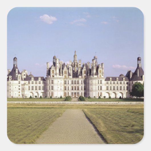 Aussicht auf die Nordwestfassade, 1519-46 Quadratischer Aufkleber (Vorderseite)